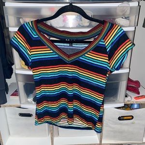 rainbow cropped tee